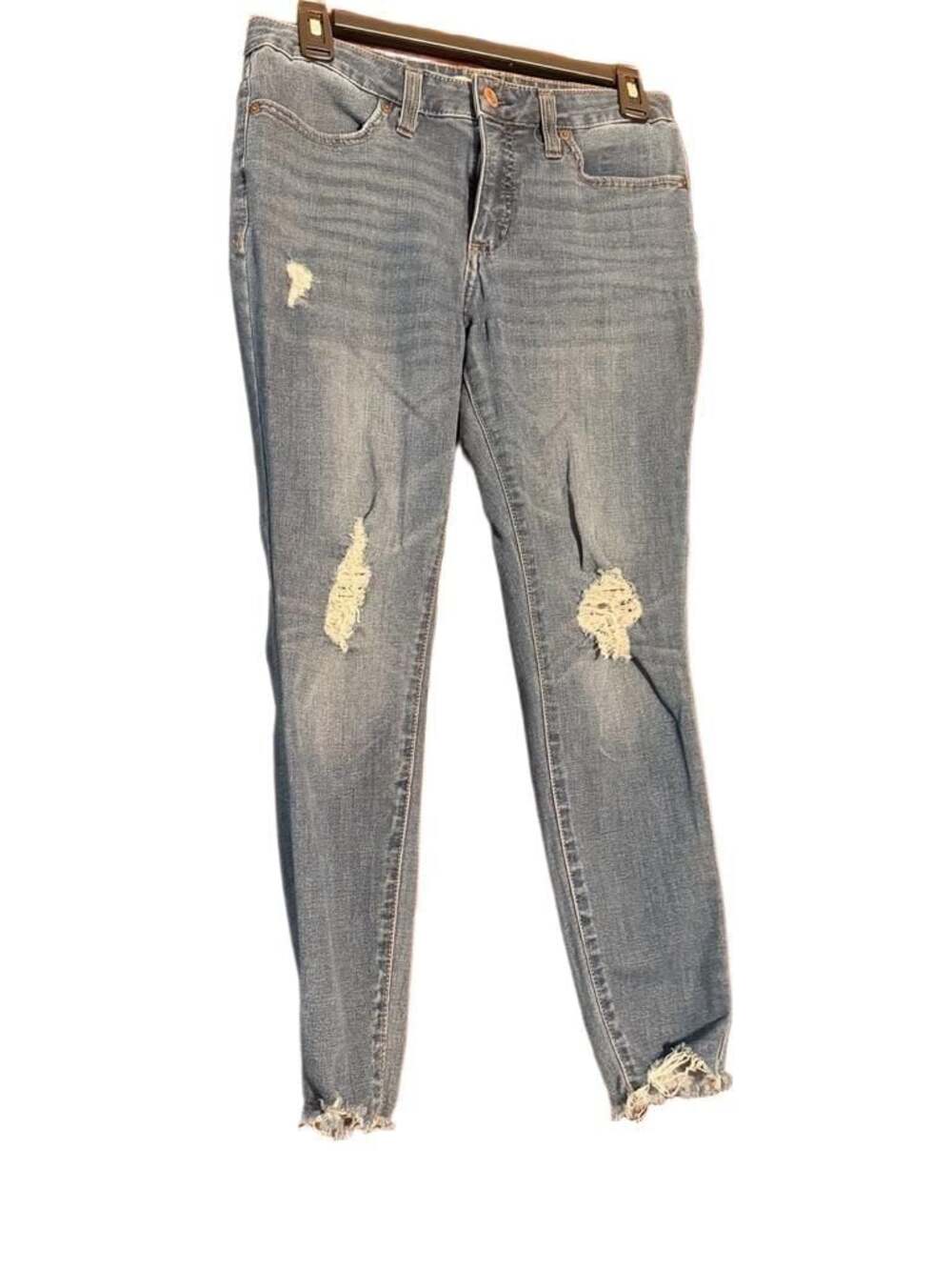 LC Lauren Conrad Women's Distressed Raw Hem Skinny Jeans Size 10